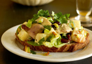 Curried Chicken Salad with Melon and Toasted Almonds